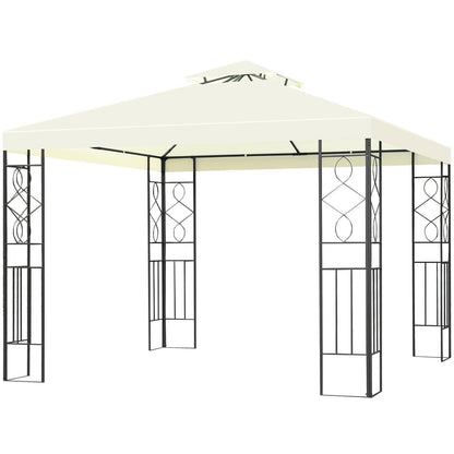 2 Tiers 10 x 10 Feet Patio Gazebo Canopy Tent, Beige Gazebos   at Gallery Canada