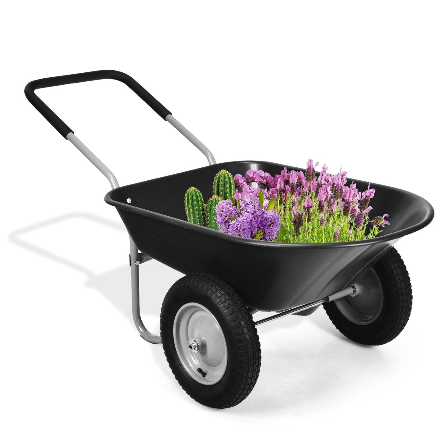 2 Tire Wheelbarrow Garden Cart Heavy-duty Dolly Utility Cart, Black Garden Carts   at Gallery Canada