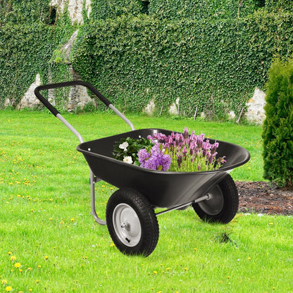 2 Tire Wheelbarrow Garden Cart Heavy-duty Dolly Utility Cart, Black Garden Carts   at Gallery Canada