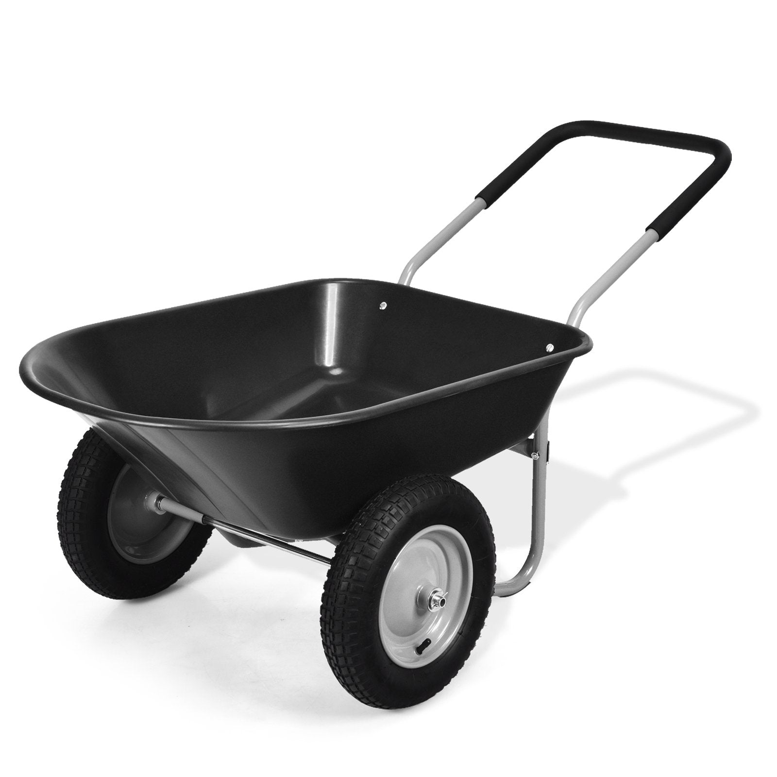 2 Tire Wheelbarrow Garden Cart Heavy-duty Dolly Utility Cart, Black Garden Carts   at Gallery Canada