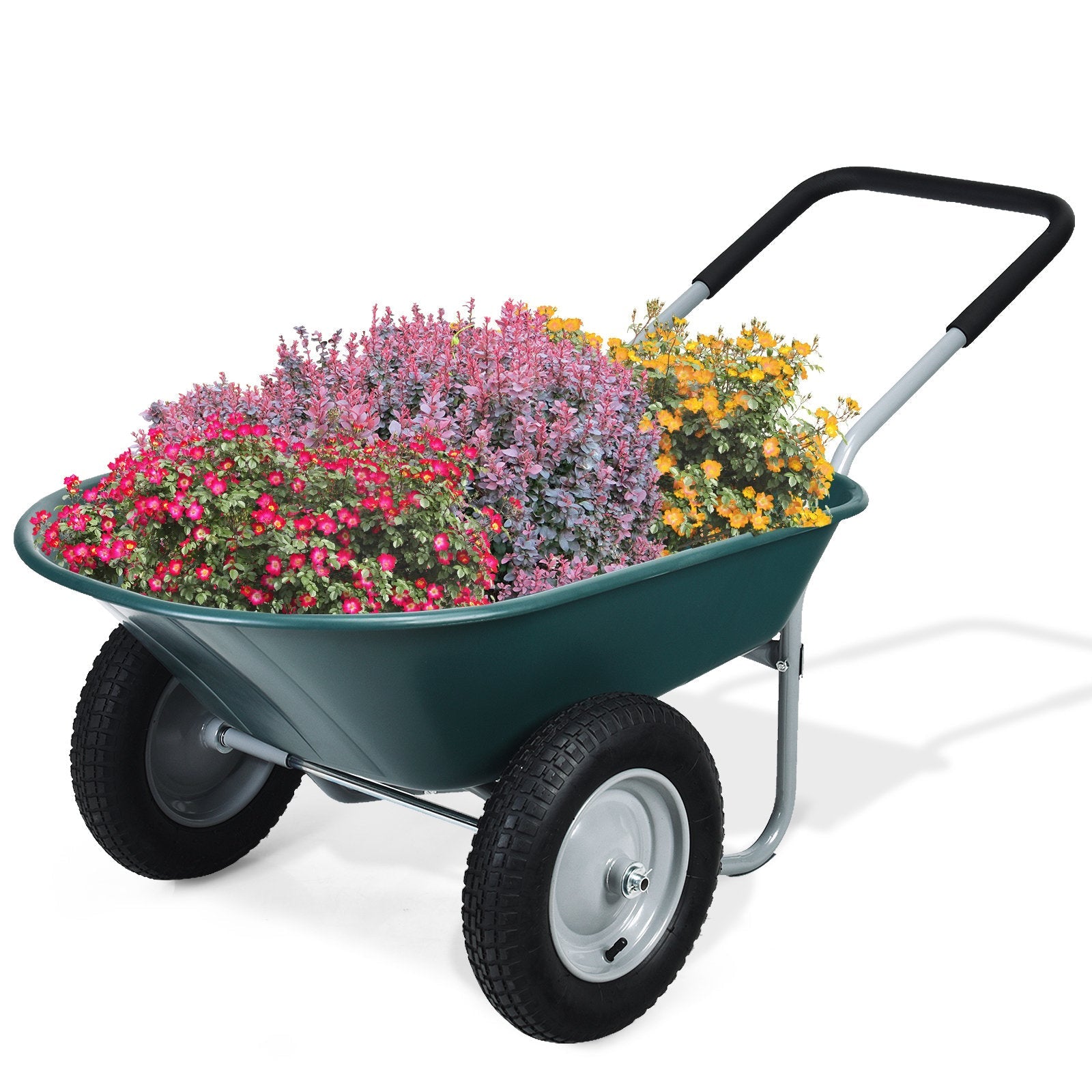 2 Tire Wheelbarrow Garden Cart Heavy-duty Dolly Utility Cart, Green Garden Carts   at Gallery Canada