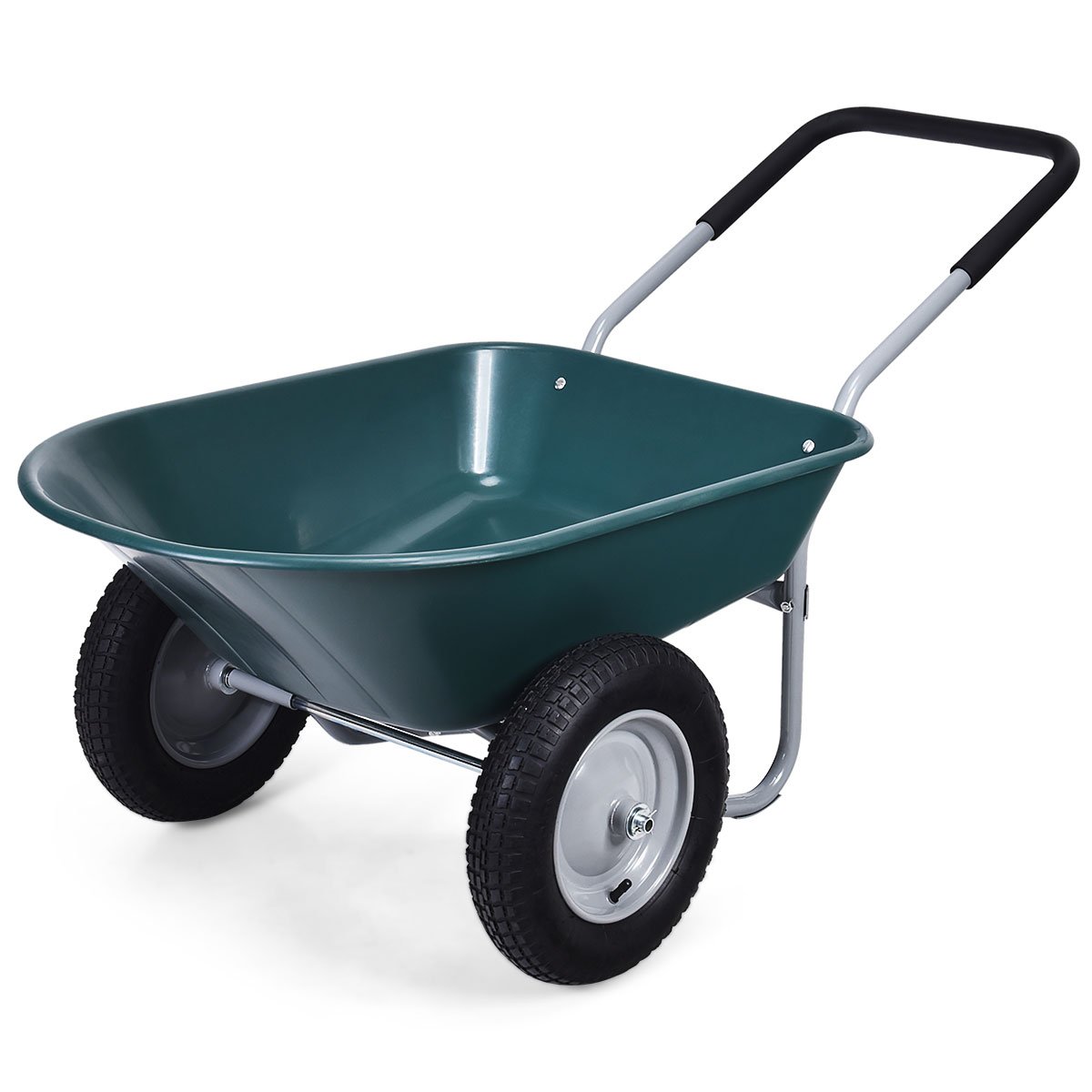 2 Tire Wheelbarrow Garden Cart Heavy-duty Dolly Utility Cart, Green Garden Carts   at Gallery Canada