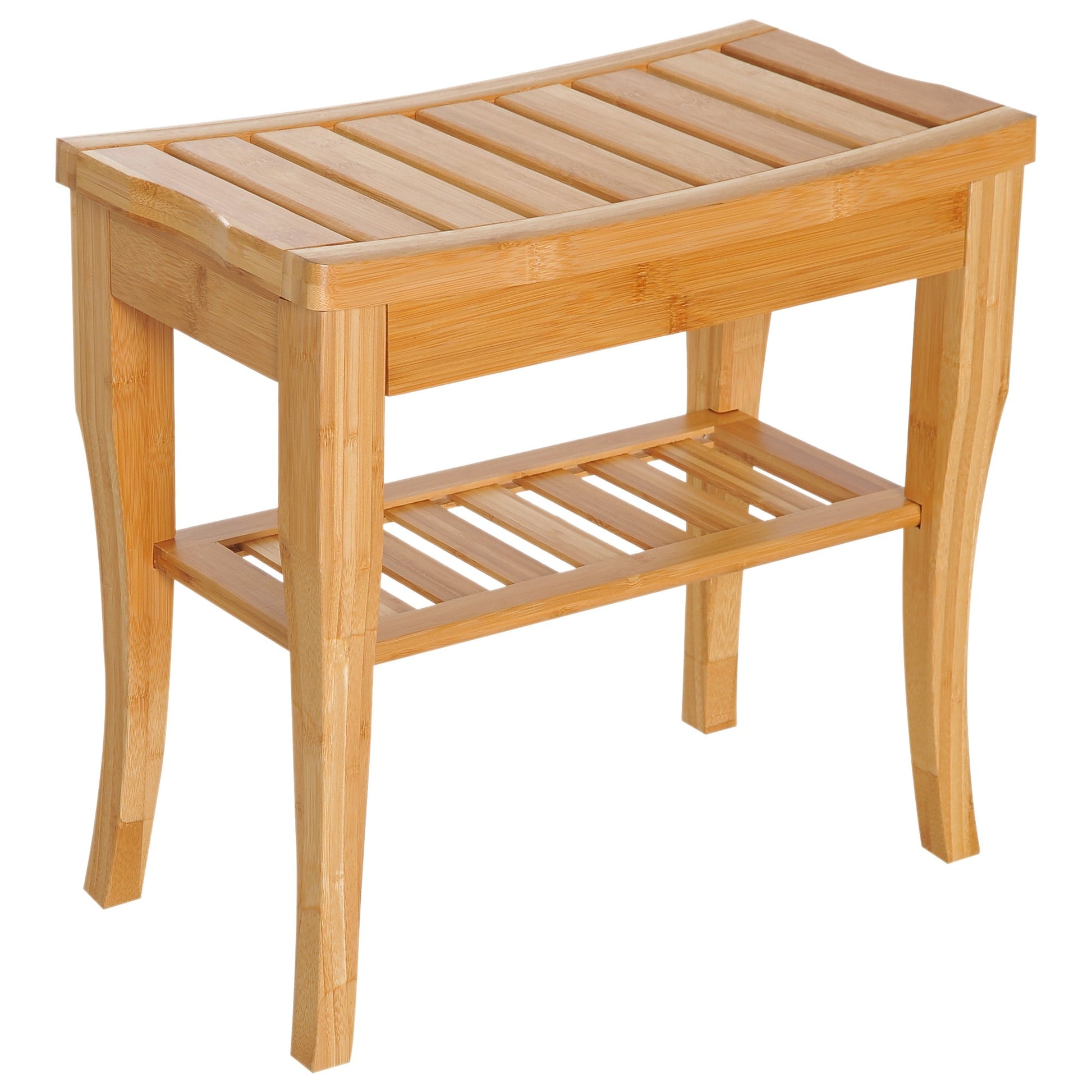 20" Bamboo Shower Bench Bathroom Stool Spa Bath Seat Organizer Storage Shelf Bath Chairs Bamboo Colour  at Gallery Canada