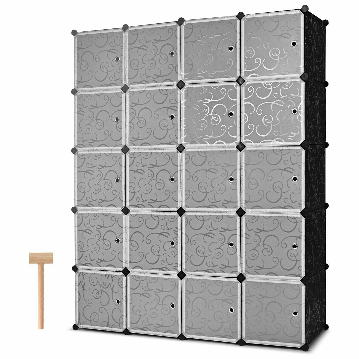 20-Cube DIY Plastic Cube Storage Organizer with Doors, Transparent Clothing & Closet Storage   at Gallery Canada