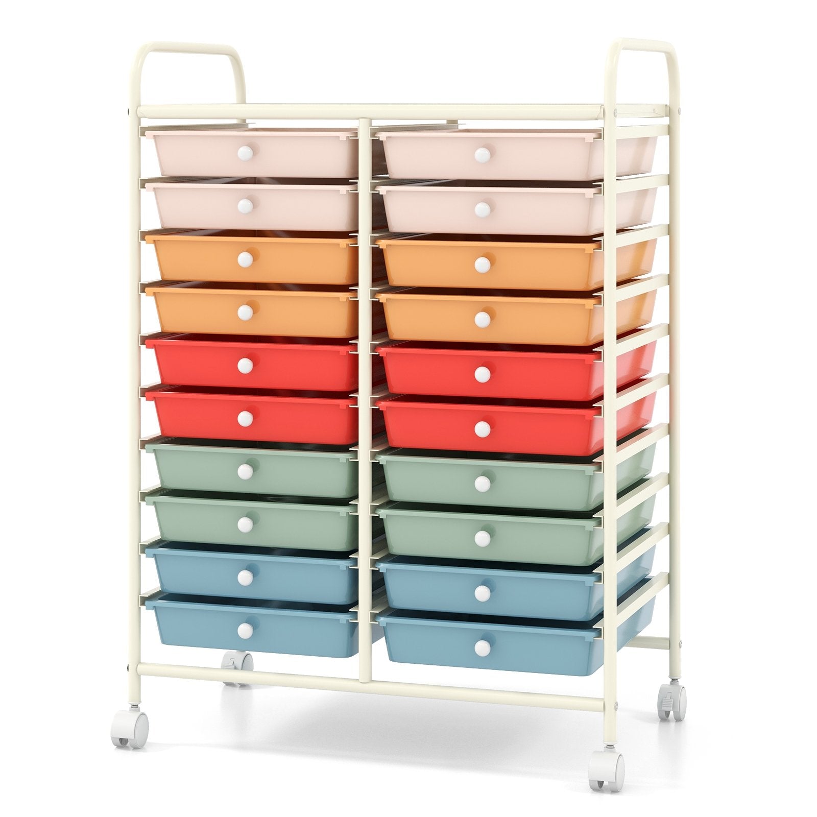 20 Drawers Rolling Storage Cart Studio Organizer, Deep Multicolor File Cabinets   at Gallery Canada