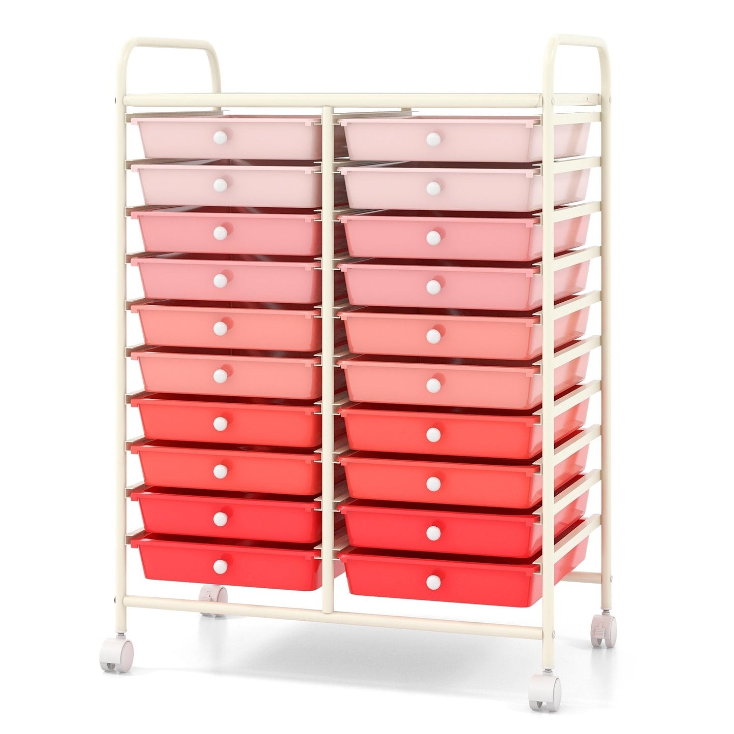 20 Drawers Rolling Storage Cart Studio Organizer, Pink File Cabinets   at Gallery Canada