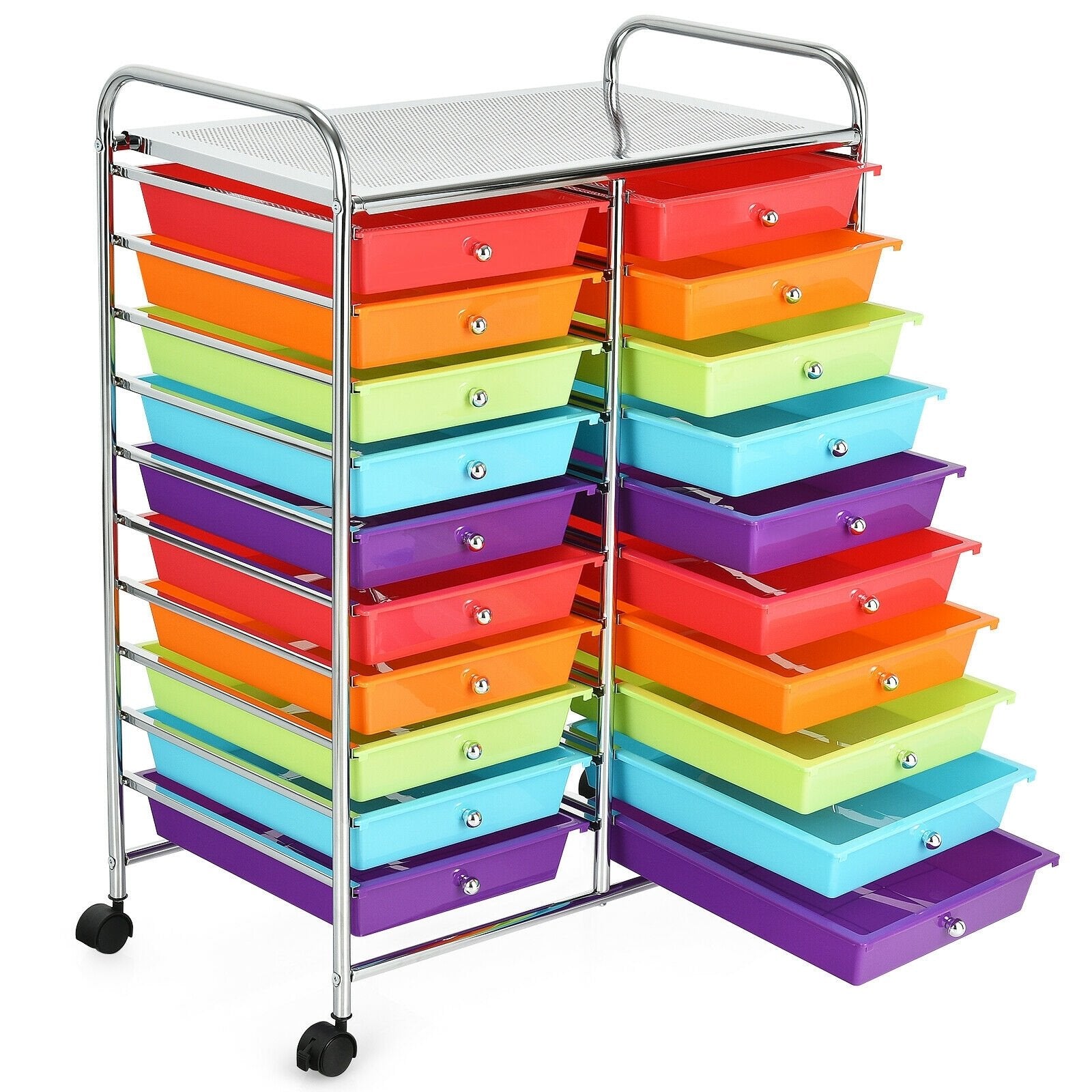 20 Drawers Storage Rolling Cart Studio Organizer, Multicolor File Cabinets   at Gallery Canada