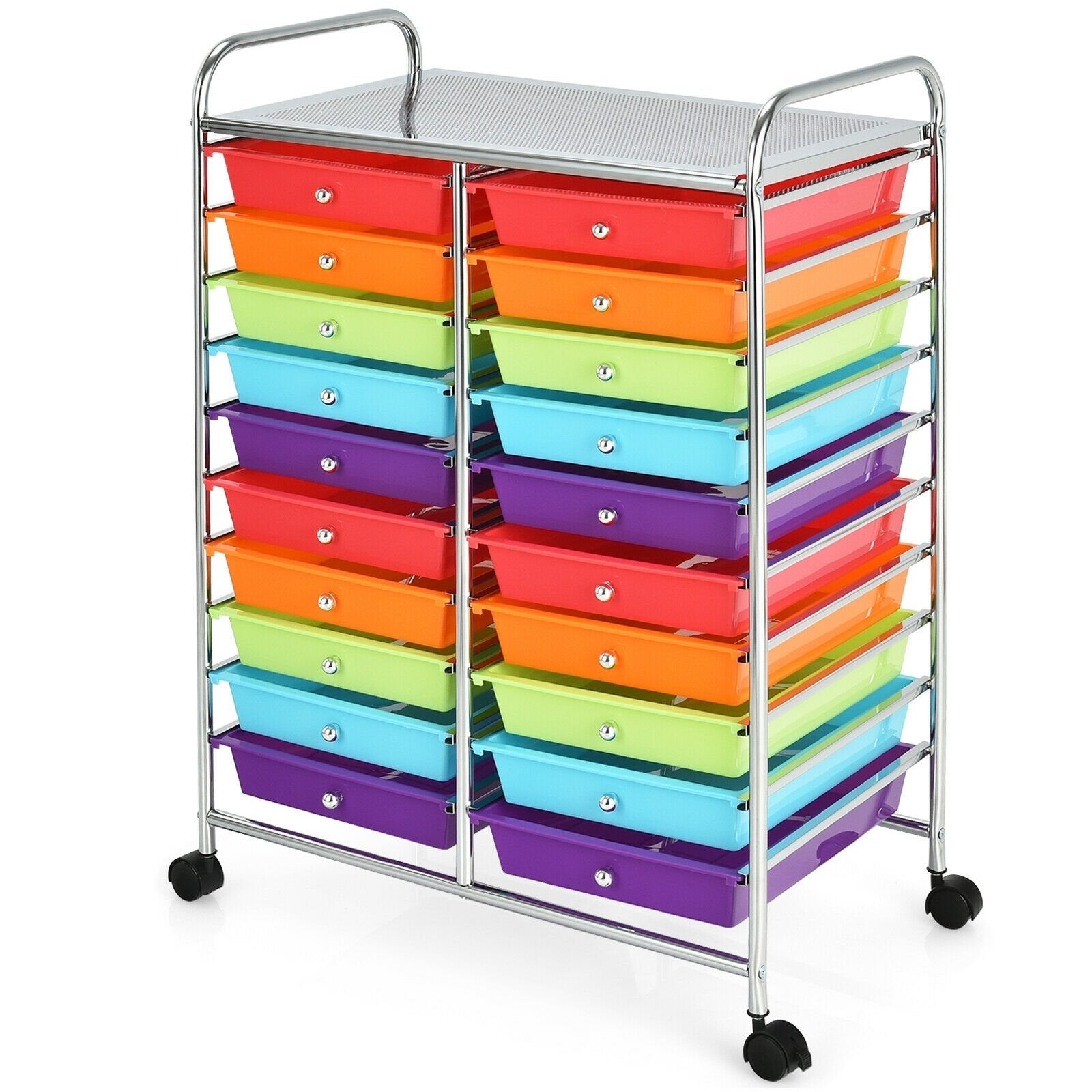 20 Drawers Storage Rolling Cart Studio Organizer, Multicolor File Cabinets   at Gallery Canada