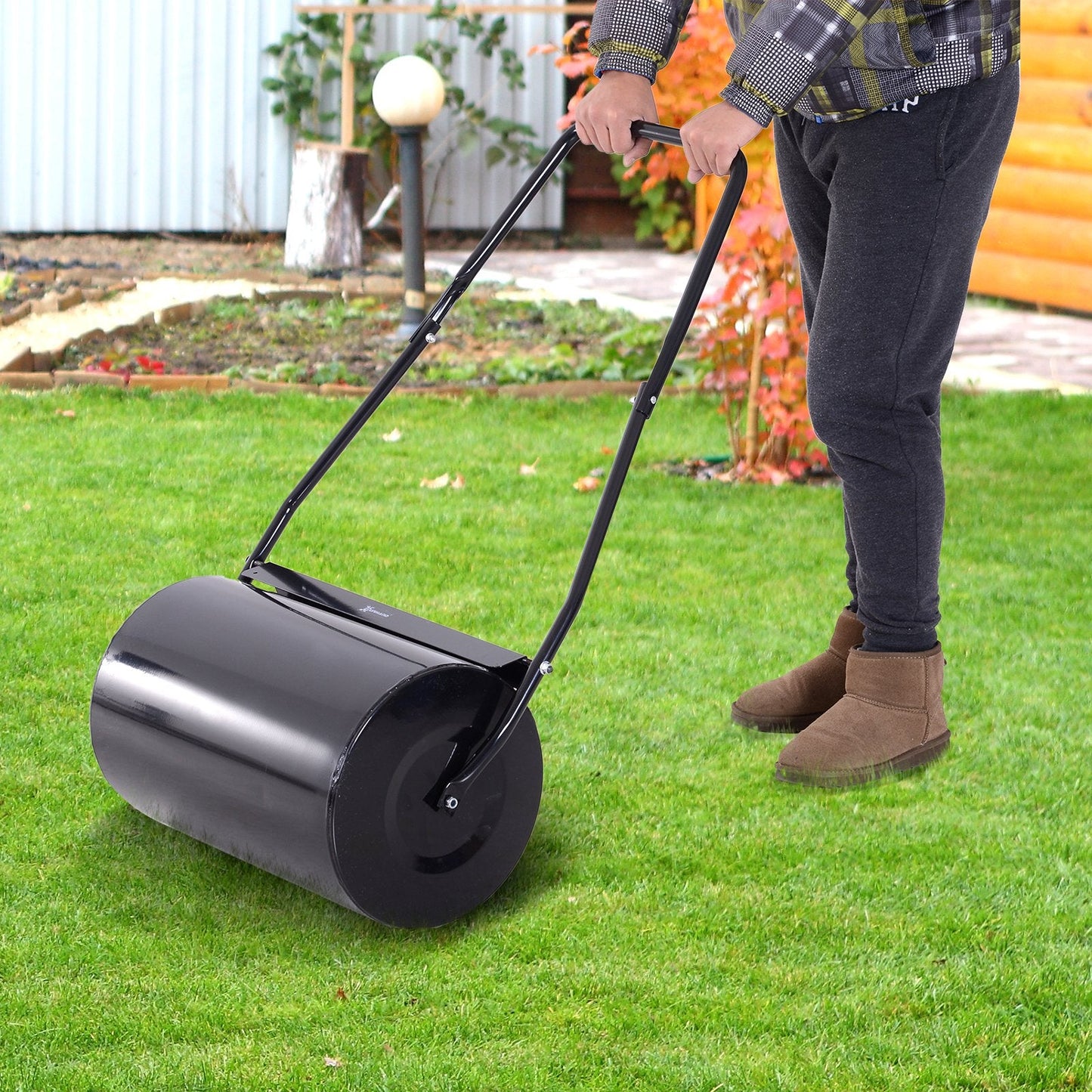 20" Heavy Duty Push/Tow Poly Lawn Roller Garden Roller Filled w/ Water or Sand Lawn Rollers   at Gallery Canada