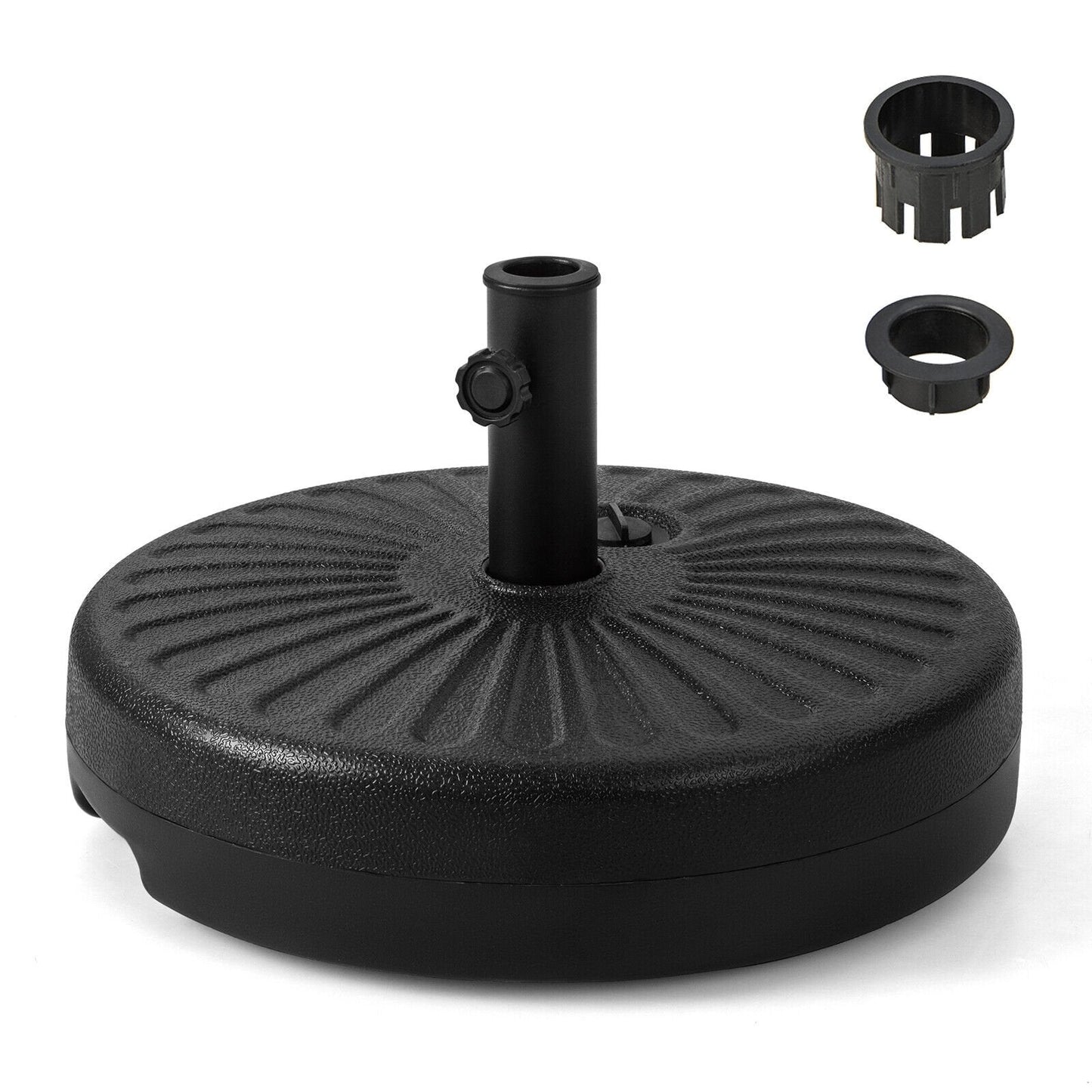 20 Inch Fillable Heavy-Duty Round Umbrella Base Stand, Black Outdoor Umbrella Bases   at Gallery Canada