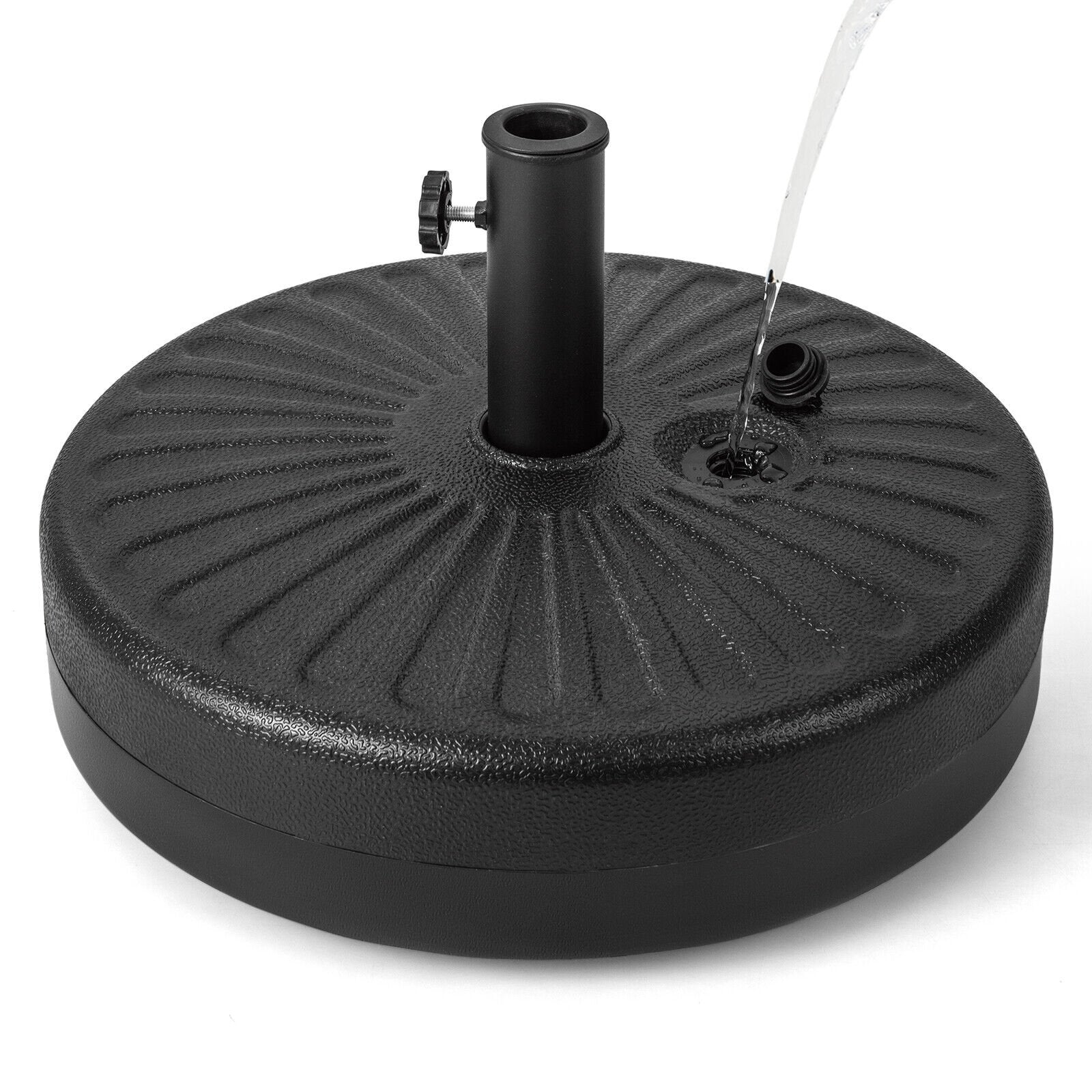 20 Inch Fillable Heavy-Duty Round Umbrella Base Stand, Black Outdoor Umbrella Bases   at Gallery Canada