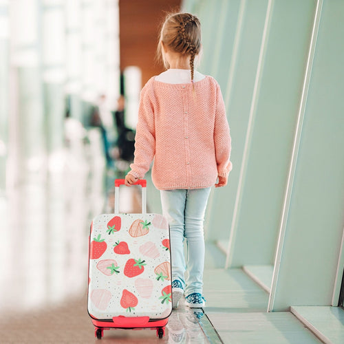 20 Inch Kids Rolling Luggage Foldable Hardshell Carry-on Suitcase on Wheels, Pink