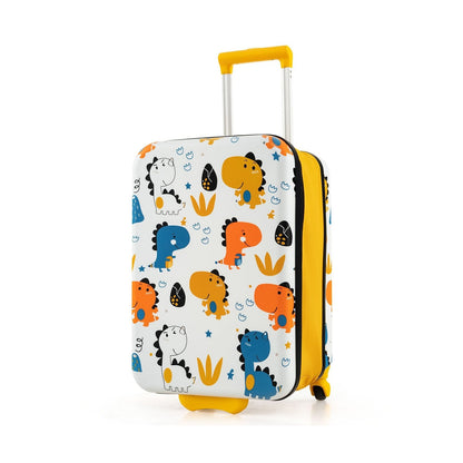 20 Inch Kids Rolling Luggage Foldable Hardshell Carry-on Suitcase on Wheels, Yellow Kids Luggage   at Gallery Canada