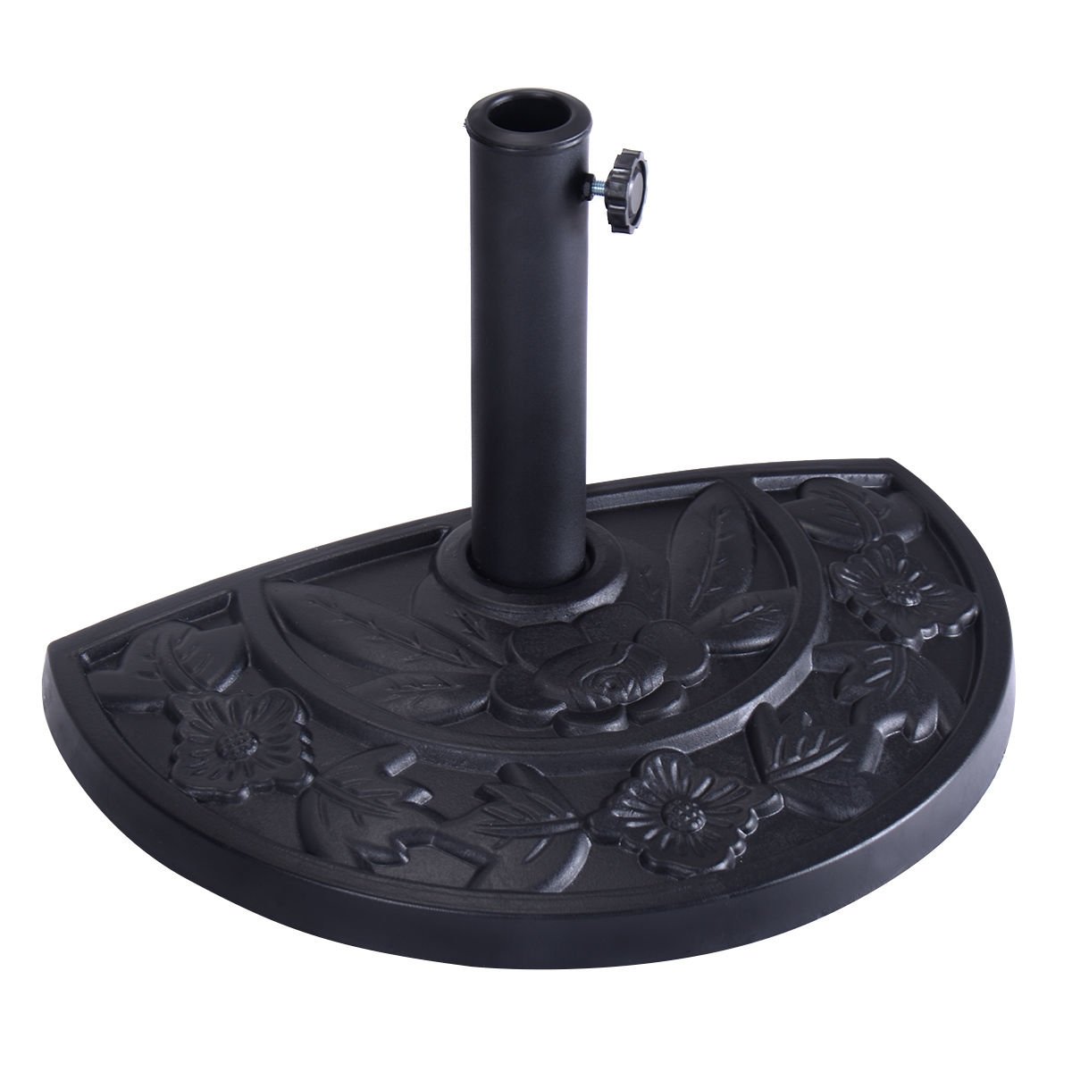 20 inch Outdoor Patio Half Round Umbrella Base, Black Outdoor Umbrella Bases   at Gallery Canada