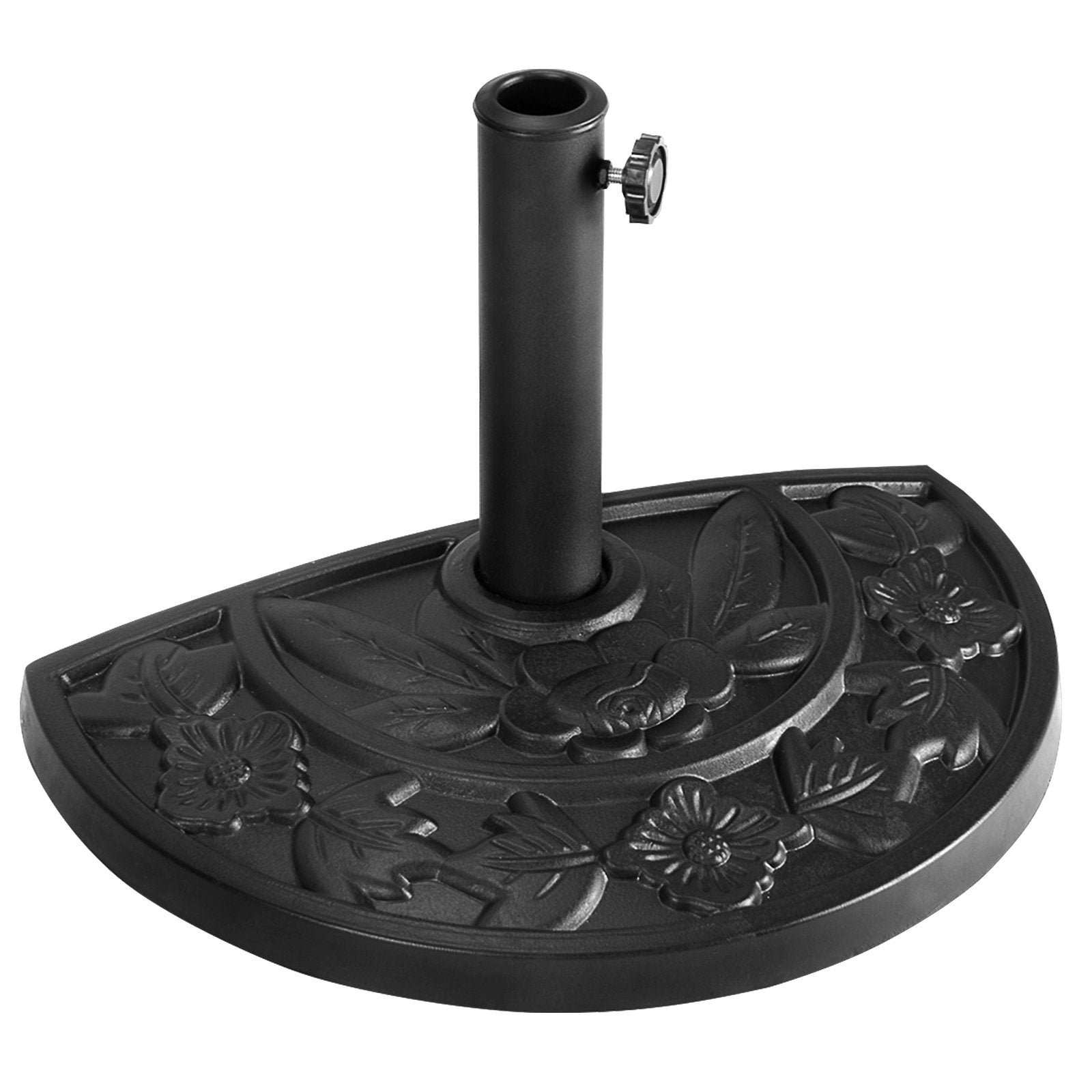 20 inch Outdoor Patio Half Round Umbrella Base, Black Outdoor Umbrella Bases   at Gallery Canada