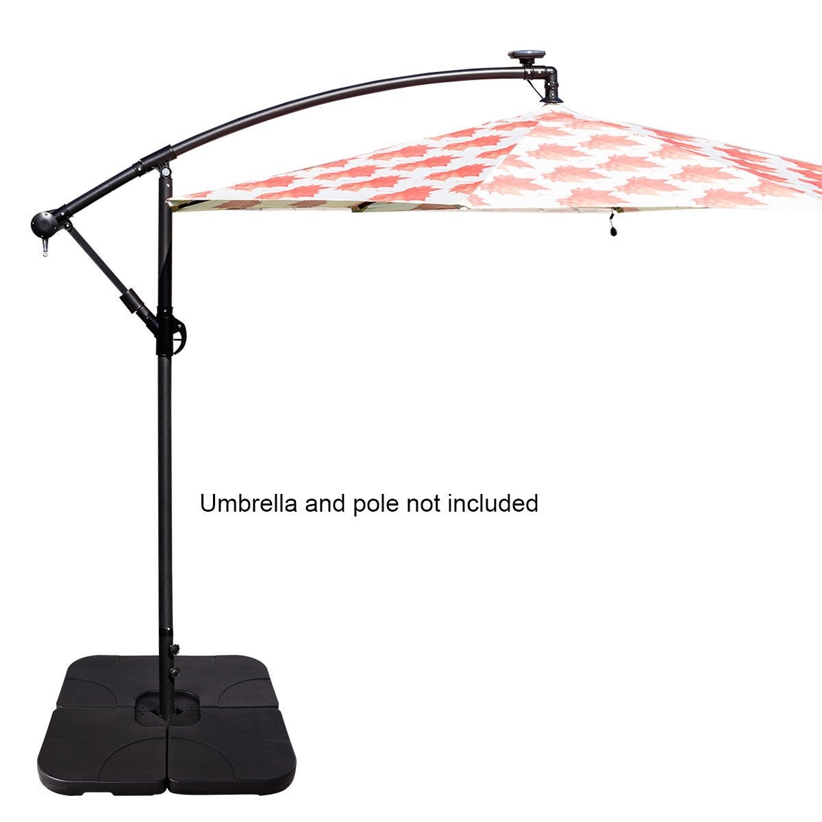 20 Inch Patio Offset Water Filled Plate Umbrella Base Sand, Black Outdoor Umbrella Bases   at Gallery Canada