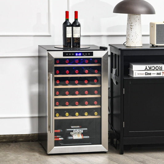 20 Inch Wine Refrigerator for 33 Bottles and Tempered Glass Door, Silver Wine & Beverage Coolers   at Gallery Canada