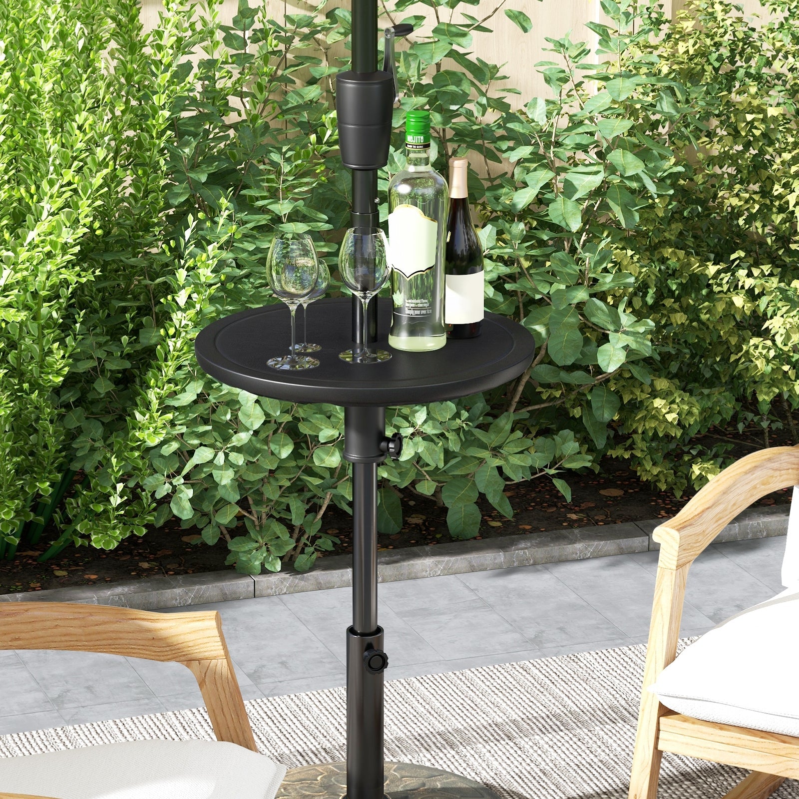 20 Inches Outdoor Adjustable Umbrella Table with 1.5 Inches Umbrella Hole, Black Outdoor Umbrella Bases   at Gallery Canada