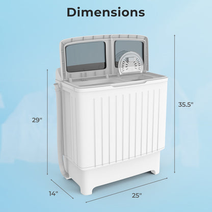 20 lbs Portable Washing Machine with Built-in Gravity Drain, Gray Washing Machines   at Gallery Canada