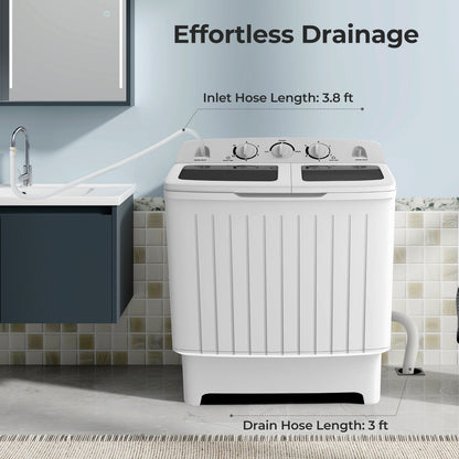 20 lbs Portable Washing Machine with Built-in Gravity Drain, Gray Washing Machines   at Gallery Canada