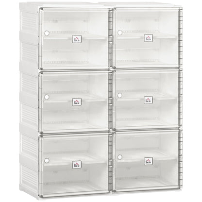 Modular 20-Pair Shoe Storage Box with Magnetic Doors, Folding Organizer, White Shoe Storage Cabinets & Racks White  at Gallery Canada