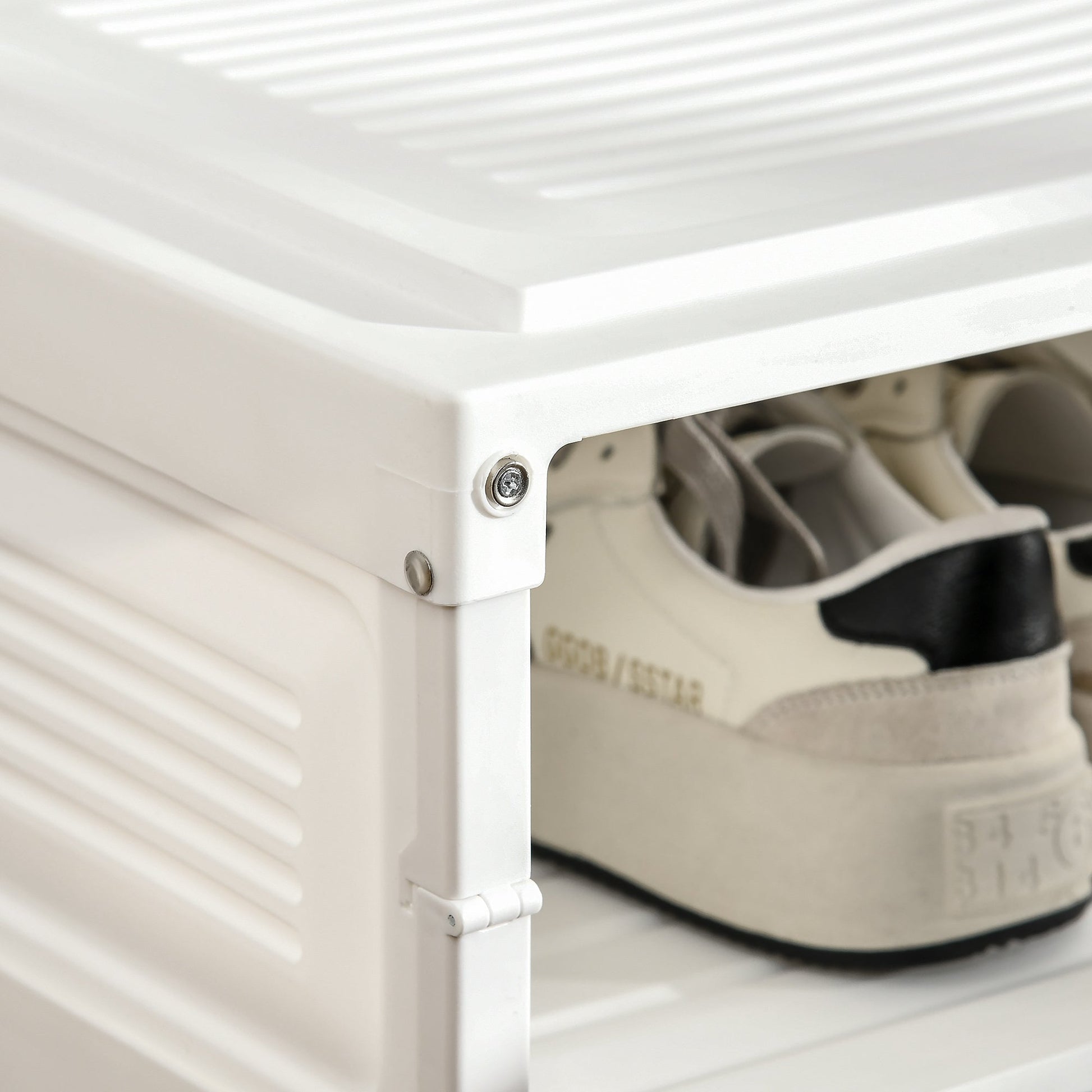 Modular 20-Pair Shoe Storage Box with Magnetic Doors, Folding Organizer, White Shoe Storage Cabinets & Racks   at Gallery Canada