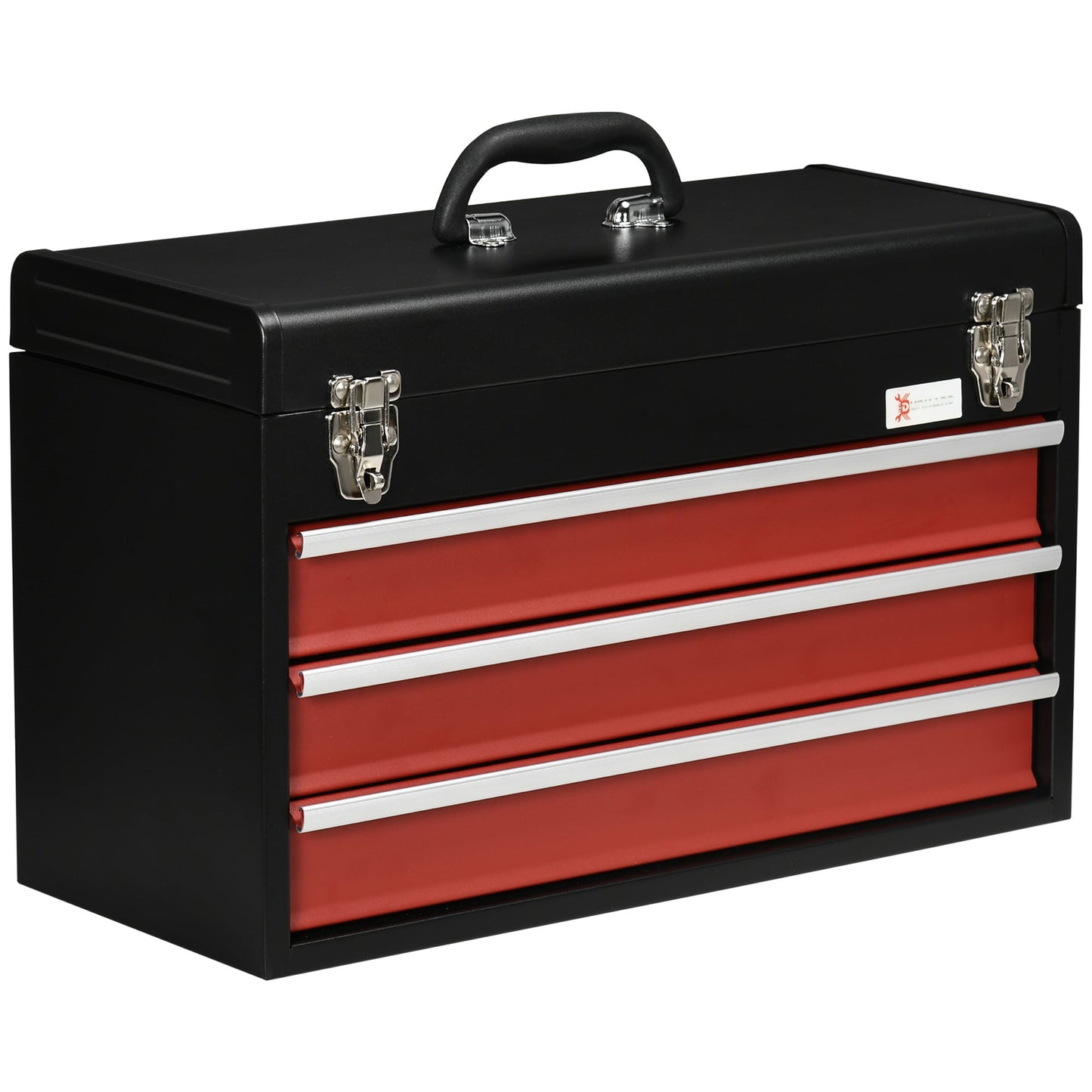 20" Portable Metal Tool Box with Metal Latch Closure, 3 Drawer Tool Chest with Ball-bearing Slider for Garage, Household and Warehouse, Red Tool Organizers Multi Colour  at Gallery Canada