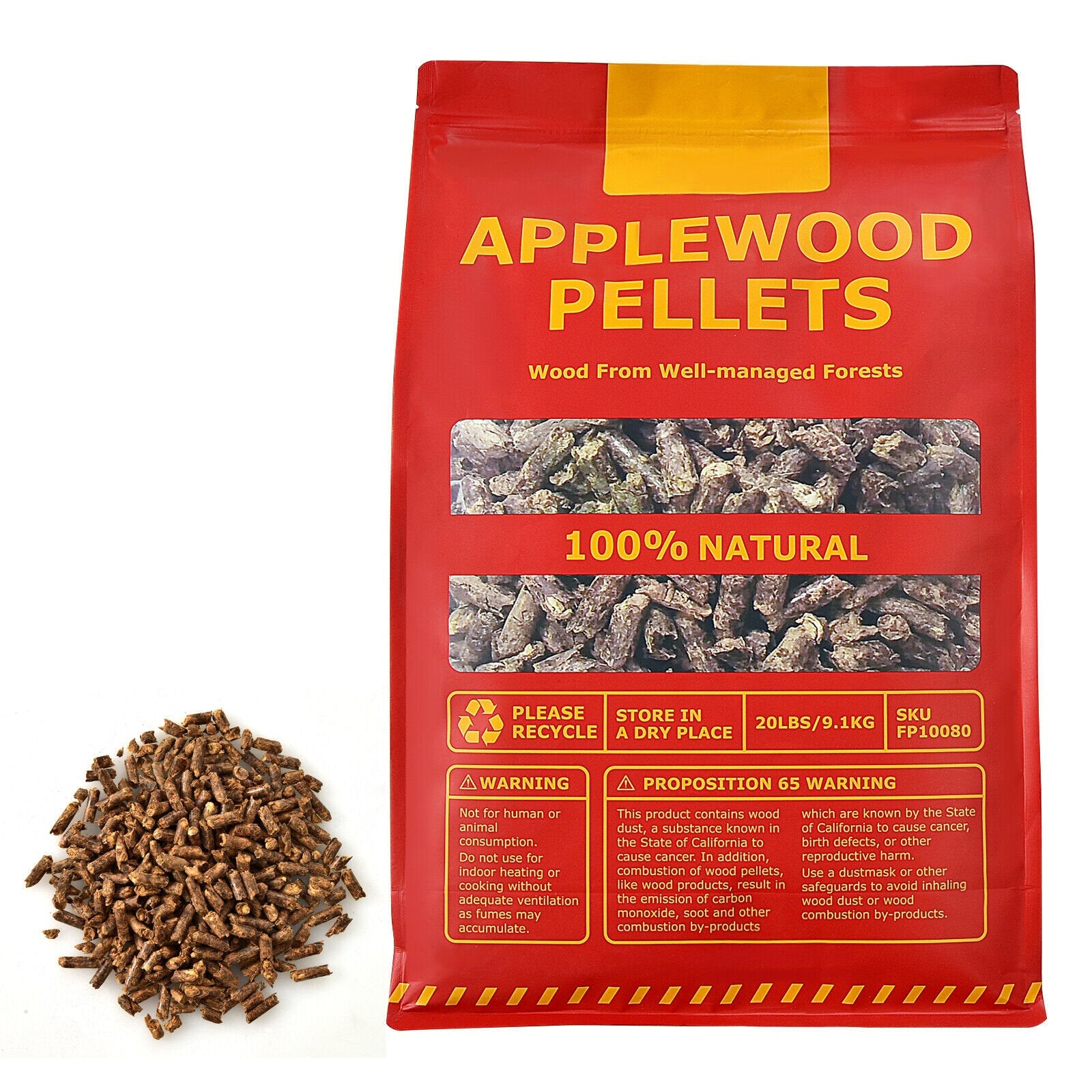 20 Pounds Apple Wood Pellets 100% All-Natural for Pellet Grills, Natural Outdoor Grills   at Gallery Canada