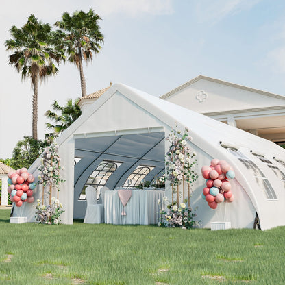 20 x 40 FT Peach Shaped Party Tent Wedding Canopy with Zipper Doors, White Canopies   at Gallery Canada