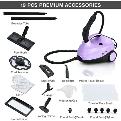 2000W Heavy Duty Multi-purpose Steam Cleaner Mop with Detachable Handheld Unit, Purple Vacuums & Cleaners   at Gallery Canada