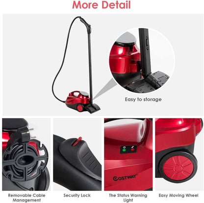 2000W Heavy Duty Multi-purpose Steam Cleaner Mop with Detachable Handheld Unit, Red Vacuums & Cleaners   at Gallery Canada