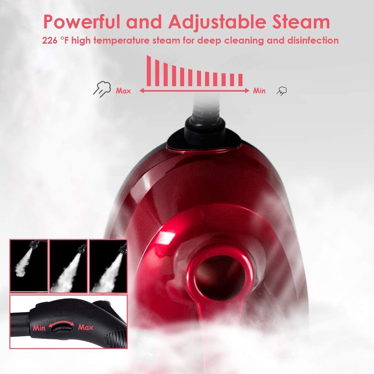 2000W Heavy Duty Multi-purpose Steam Cleaner Mop with Detachable Handheld Unit, Red Vacuums & Cleaners   at Gallery Canada