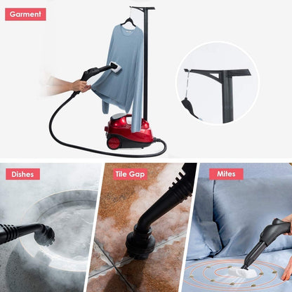 2000W Heavy Duty Multi-purpose Steam Cleaner Mop with Detachable Handheld Unit, Red Vacuums & Cleaners   at Gallery Canada