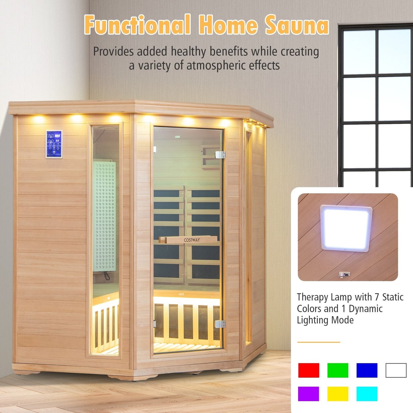 2024 New Model Premium 3-5 People Corner Far Infrared Wooden Sauna For Home, Natural Massage   at Gallery Canada