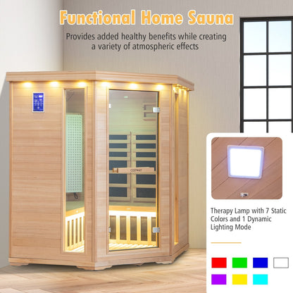 2024 New Model Premium 3-5 People Corner Far Infrared Wooden Sauna For Home, Natural Massage   at Gallery Canada