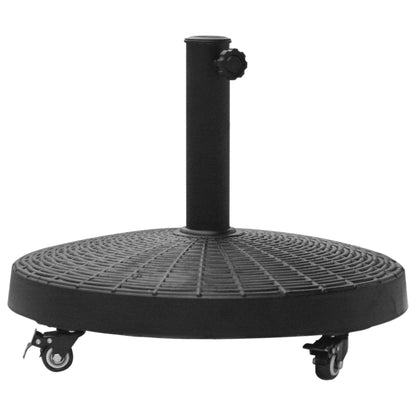 20.5" Round Parasol Base Resin Patio Umbrella Base Garden Parasol Holder Outdoor Offset Weight Stand with Wheels Black Umbrella Bases Black  at Gallery Canada