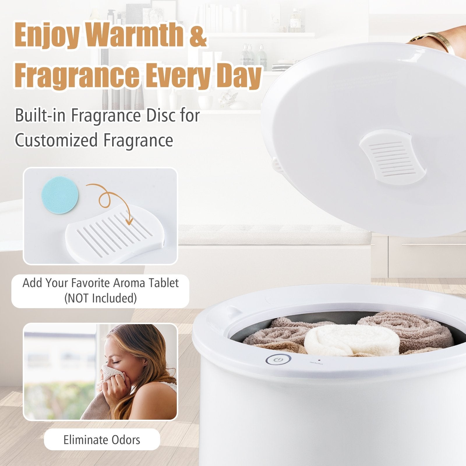 20L Hot Towel Bucket with 1-Minute Quick Heating and 60-Minute Auto Shut off, White Dryers   at Gallery Canada