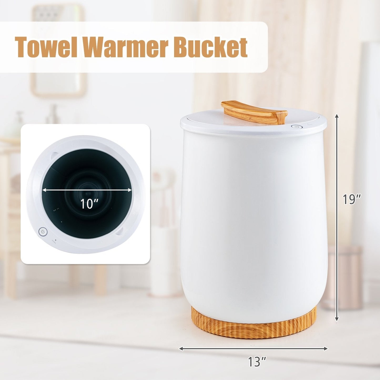 20L Hot Towel Bucket with 1-Minute Quick Heating and 60-Minute Auto Shut off, White Dryers   at Gallery Canada