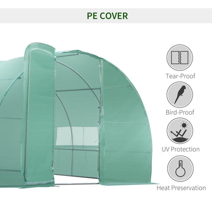 20x10x6.6ft Heavy Duty Outdoor Walk-in Tunnel Greenhouse Portable Garden Planting Warm House with PE Cover Green Portable Greenhouses   at Gallery Canada