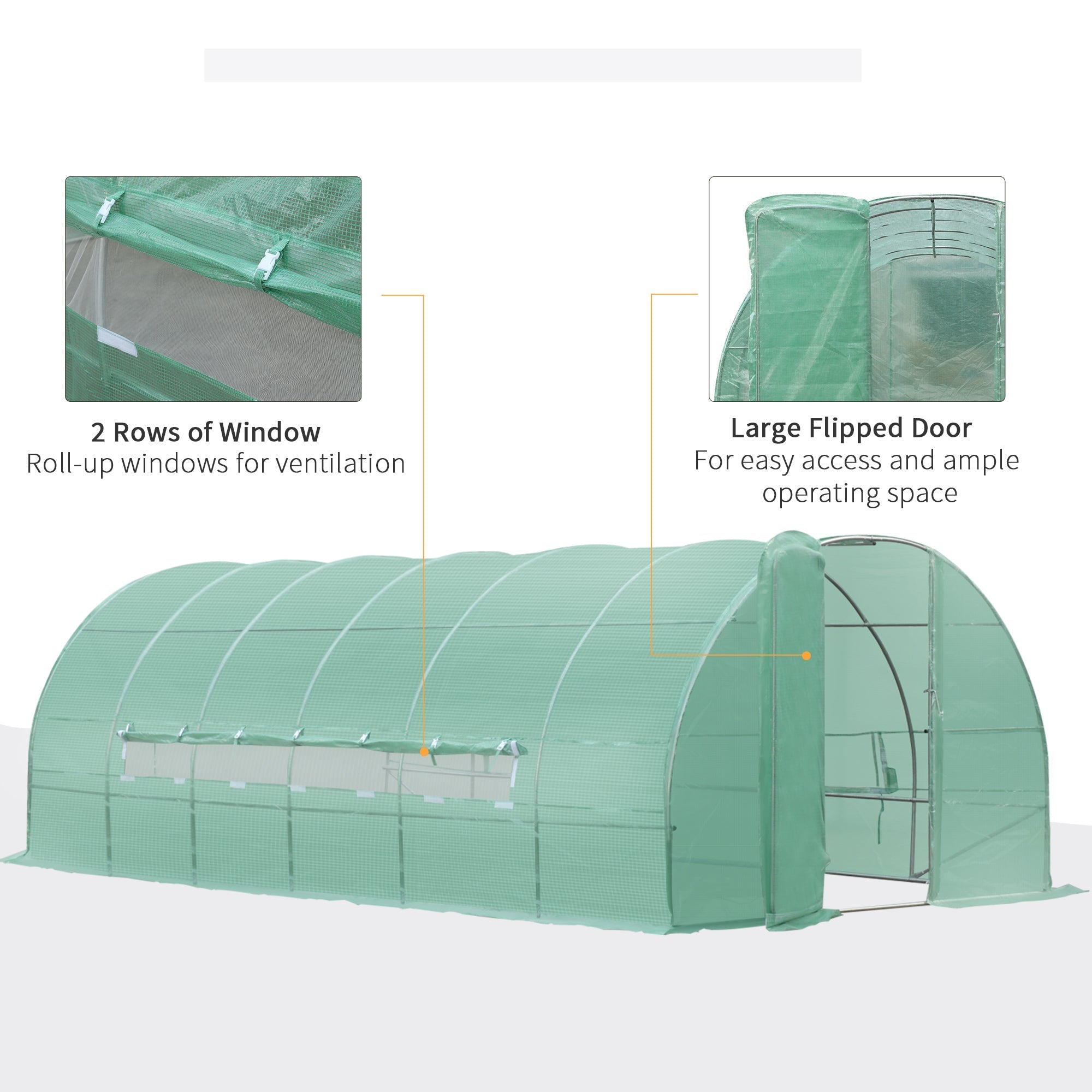 20x10x6.6ft Heavy Duty Outdoor Walk-in Tunnel Greenhouse Portable Garden Planting Warm House with PE Cover Green Portable Greenhouses   at Gallery Canada