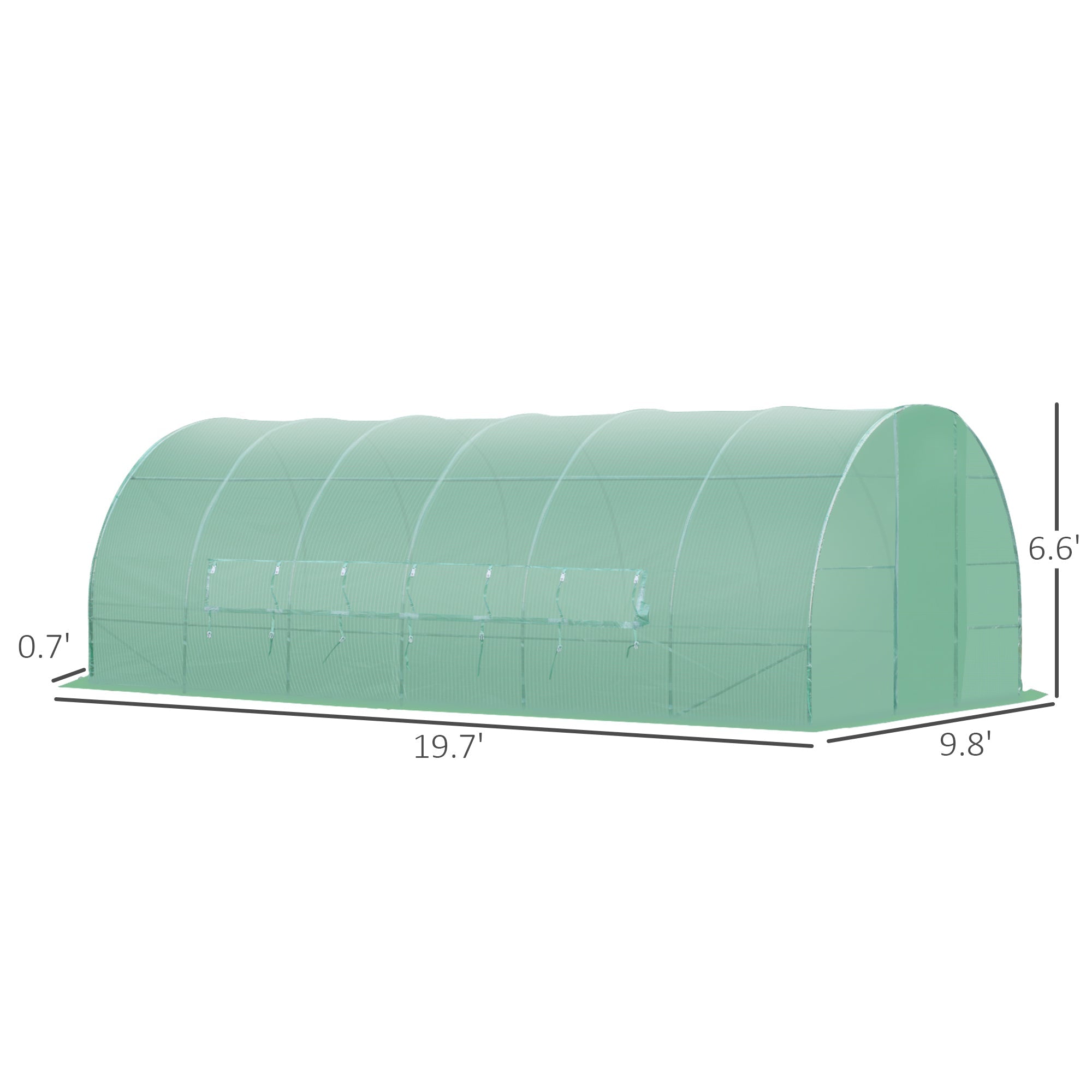 20x10x6.6ft Heavy Duty Outdoor Walk-in Tunnel Greenhouse Portable Garden Planting Warm House with PE Cover Green Portable Greenhouses   at Gallery Canada