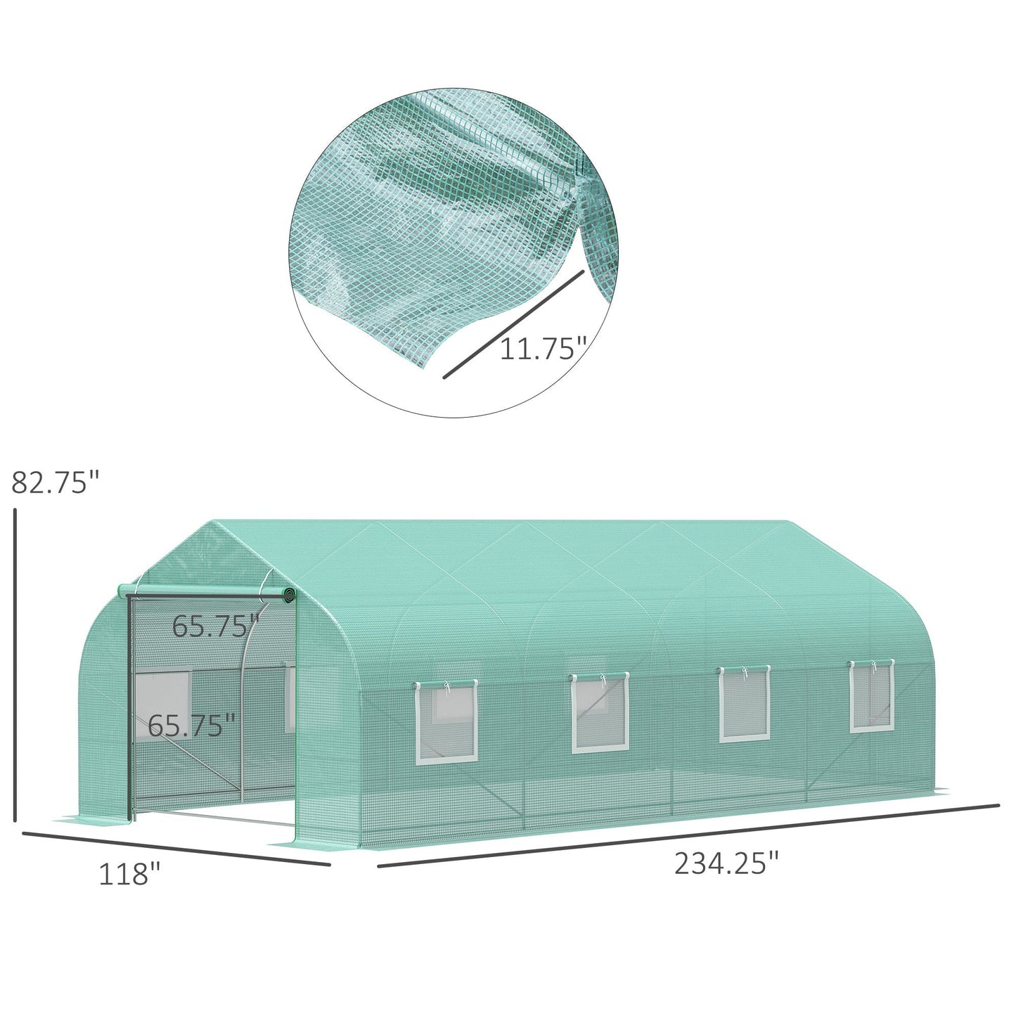 20x10x7ft Walk-in Steeple Greenhouse Outdoor Backyard Plant Seed Growth Shed Tunnel Warm House with 2 Anchor Way Green Walk In Greenhouses   at Gallery Canada