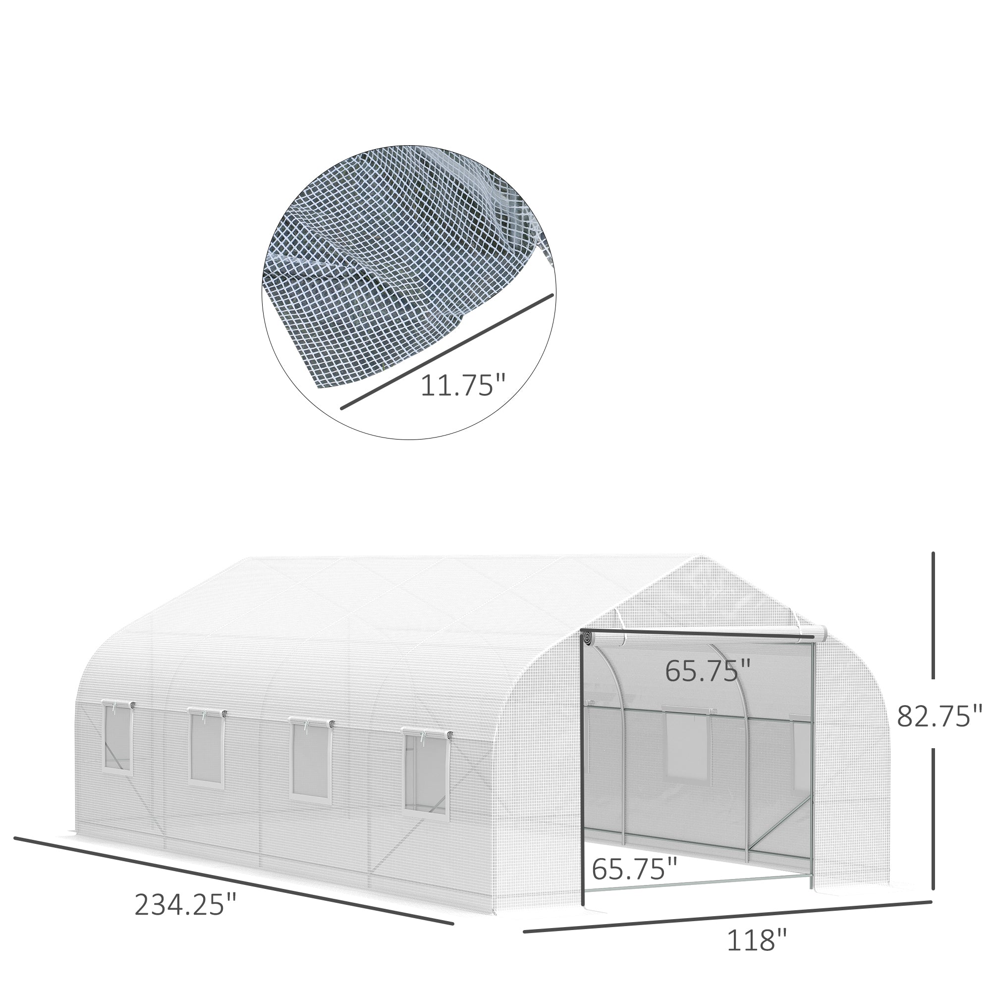 20x10x7ft Walk-in Steeple Greenhouse Outdoor Backyard Plant Seed Growth Tunnel Shed Warm House with 2 Anchor Way White Walk In Greenhouses   at Gallery Canada