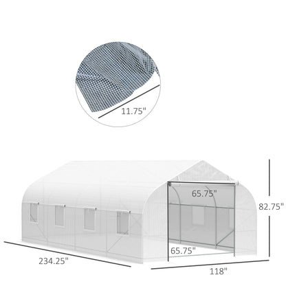 20x10x7ft Walk-in Steeple Greenhouse Outdoor Backyard Plant Seed Growth Tunnel Shed Warm House with 2 Anchor Way White Walk In Greenhouses   at Gallery Canada