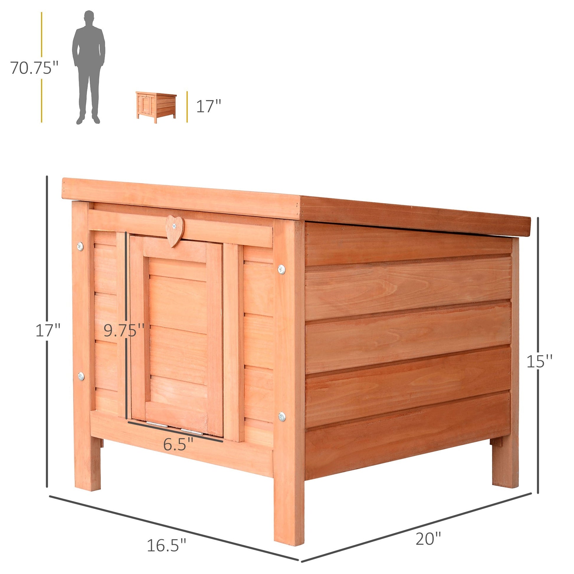 20"x16.5"x17" Wooden Rabbit Hutch Small Animal House Bunny Guinea Pig Pet Cage Coop Cat Shelter Orange Rabbit Hutch   at Gallery Canada