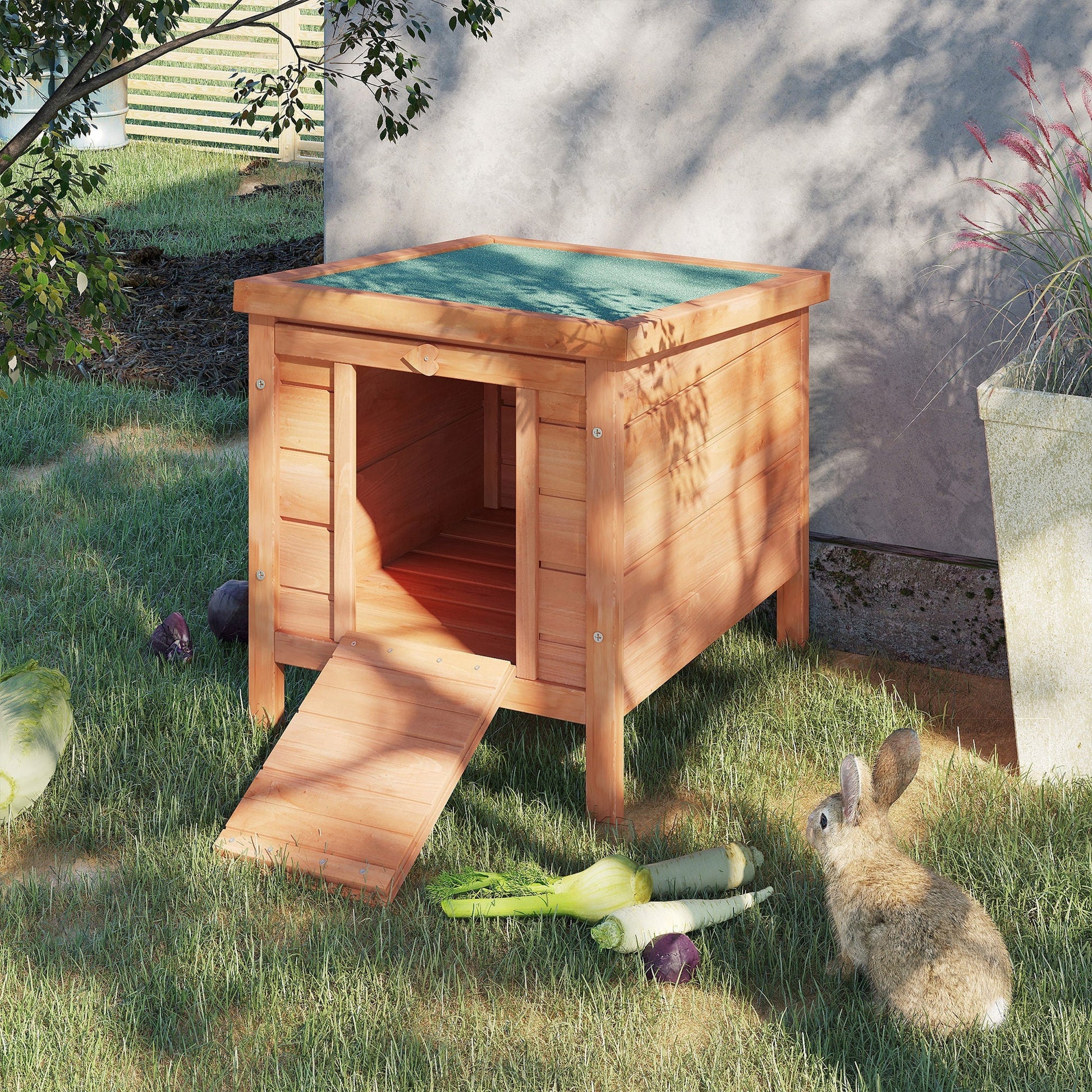 20"x16.5"x17" Wooden Rabbit Hutch Small Animal House Bunny Guinea Pig Pet Cage Coop Cat Shelter Orange Rabbit Hutch   at Gallery Canada