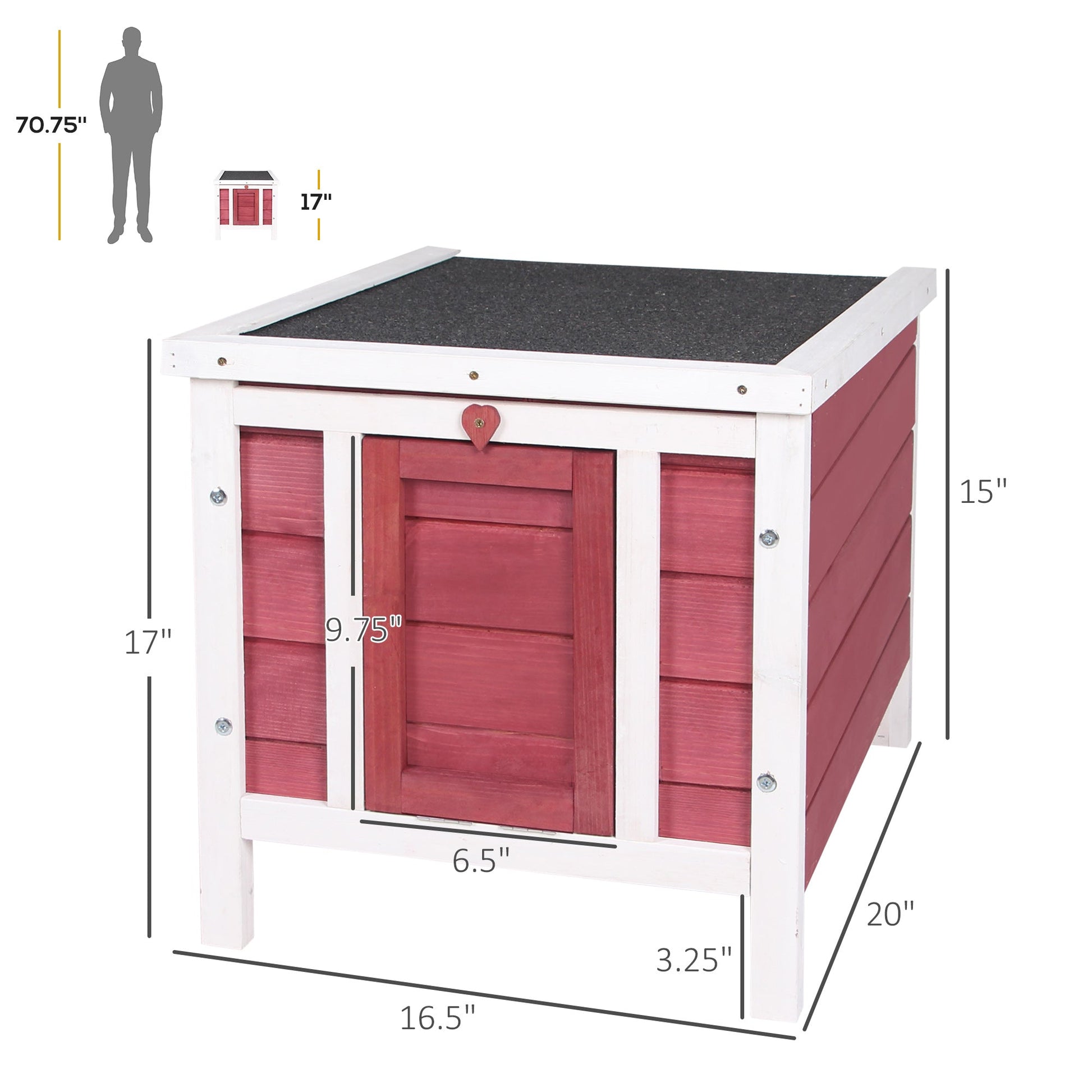 20"x16.5"x17" Wooden Rabbit Hutch Small Animal House Bunny Guinea Pig Pet Cage Coop Cat Shelter Red Rabbit Hutch   at Gallery Canada