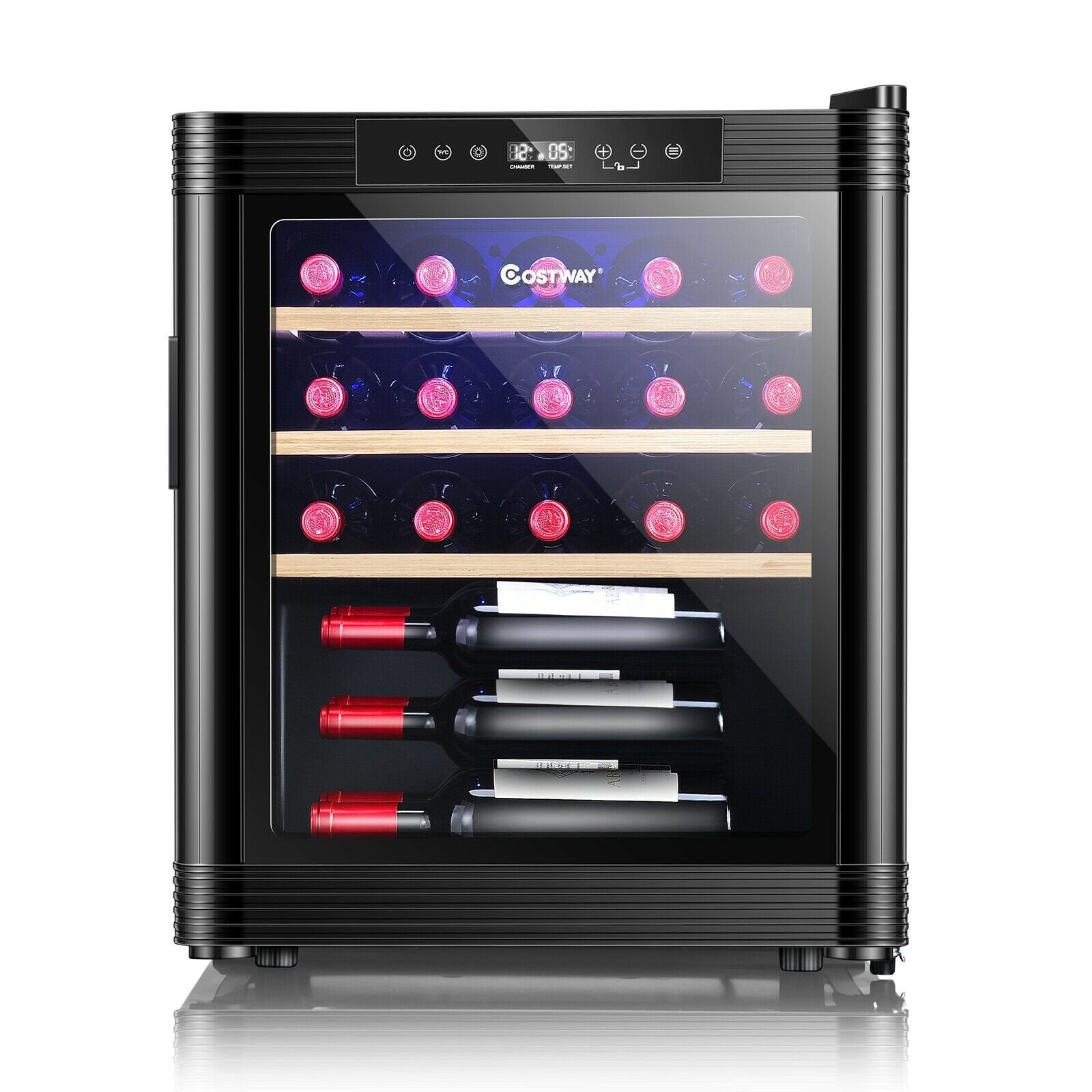 21 Bottle Compressor Wine Cooler Refrigerator with Digital Control, Black Wine & Beverage Coolers   at Gallery Canada