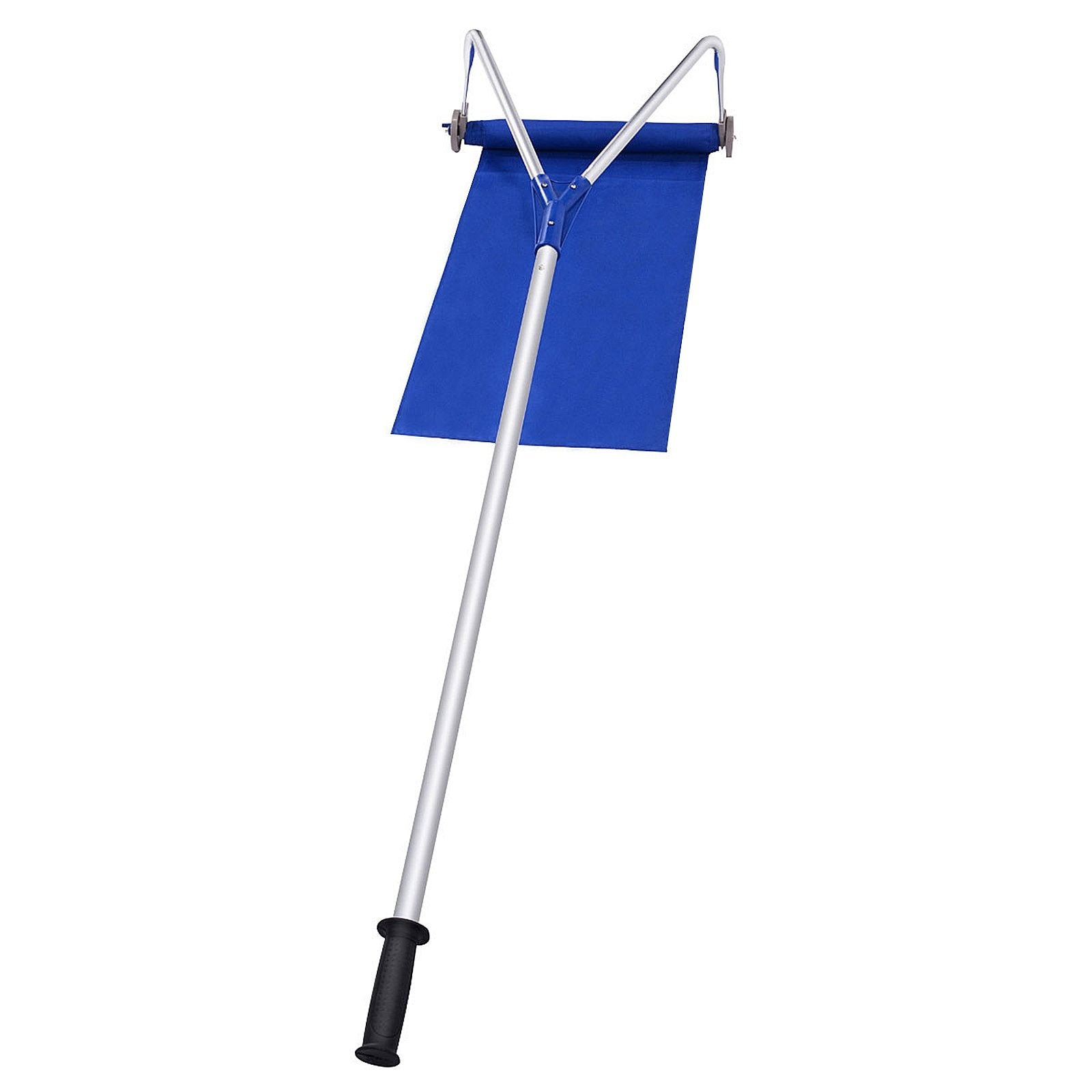 21 Feet Adjustable Aluminium Snow Roof Rake with Wheels and Oxford Slide, Blue Snow Removal   at Gallery Canada