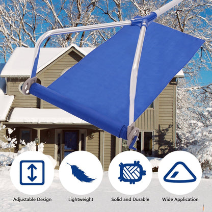 21 Feet Adjustable Aluminium Snow Roof Rake with Wheels and Oxford Slide, Blue Snow Removal   at Gallery Canada